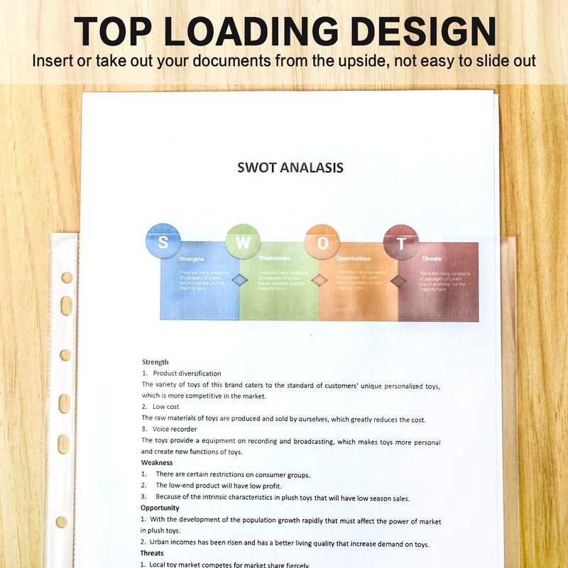 PANDRI Sheet Protectors, PANDRI 1000 Pack Clear Heavy Duty Plastic Page Protectors Sheet Reinforced 11-Hole Fit for 3 Ring Binder Fits Standard 8.5 x 11 Paper, 9.25 x 11.25 Top Loaded, Excluding Acid - Image 4